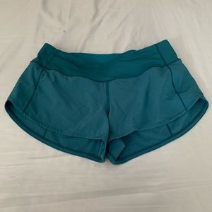 Lululemon speed shorts size 6 teal